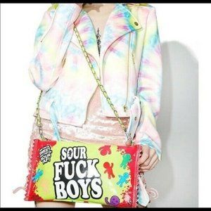 Dolls Kill Sour @uck Boys-(Sour Patch Kids) ClutchShoulder Bag By Current Mood.